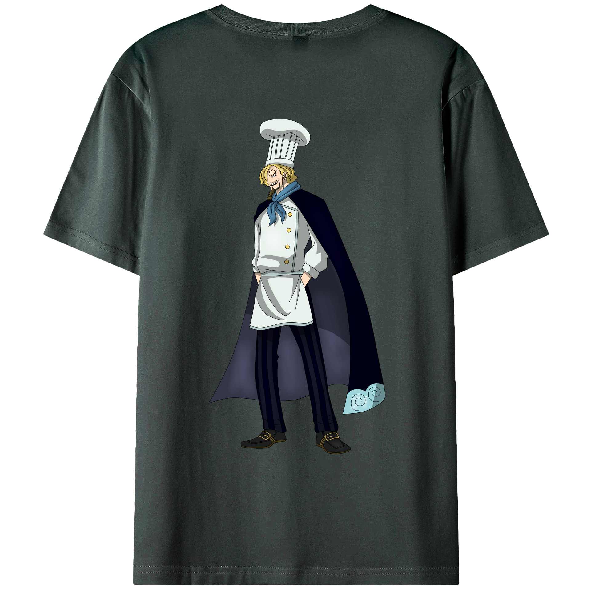 （画像用） ワンピース サンジ ONE PIECE Sanji 綿100％ メンズ半袖Tシャツ（バックプリント） 通気性